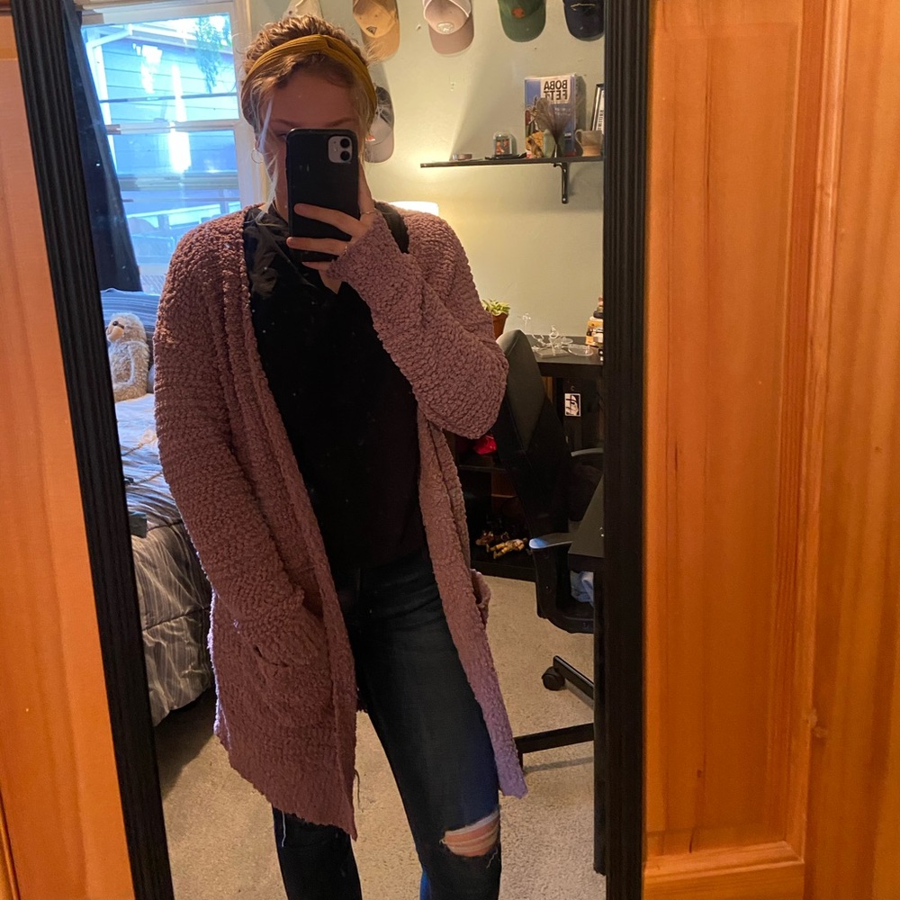 Pink cardigan